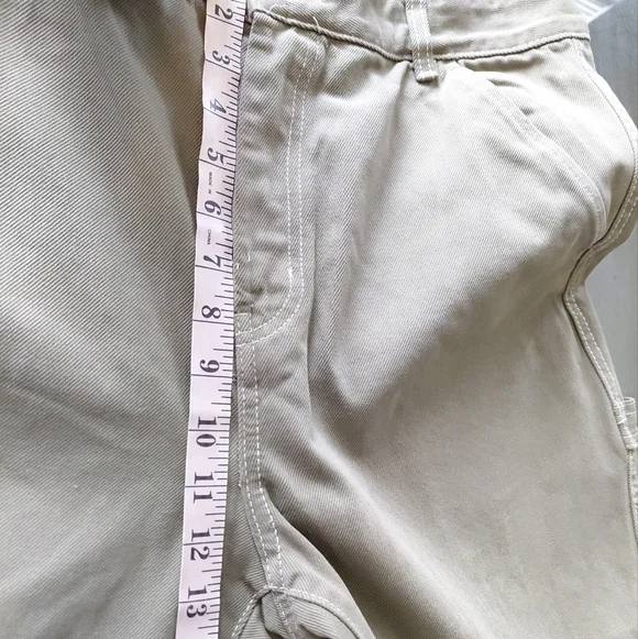 H&M Women's Olive Green Wide Leg Highrise Cargo Jeans Size 14 - Picture 9 of 12